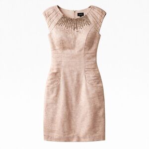 Adrianna Papell Blush Pink Embellished Sheath Dress